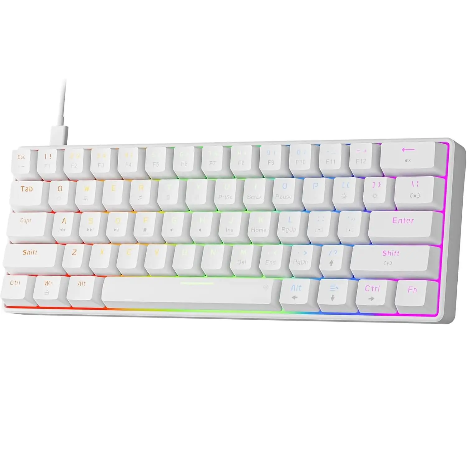 Teclado Mecánico Newmen GM611 60% White