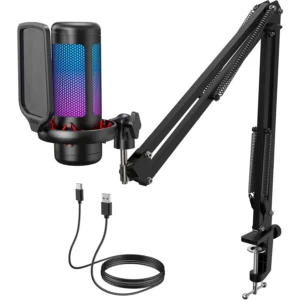 Micrófono TONOR TC310+ con filtro pop y brazo adaptador