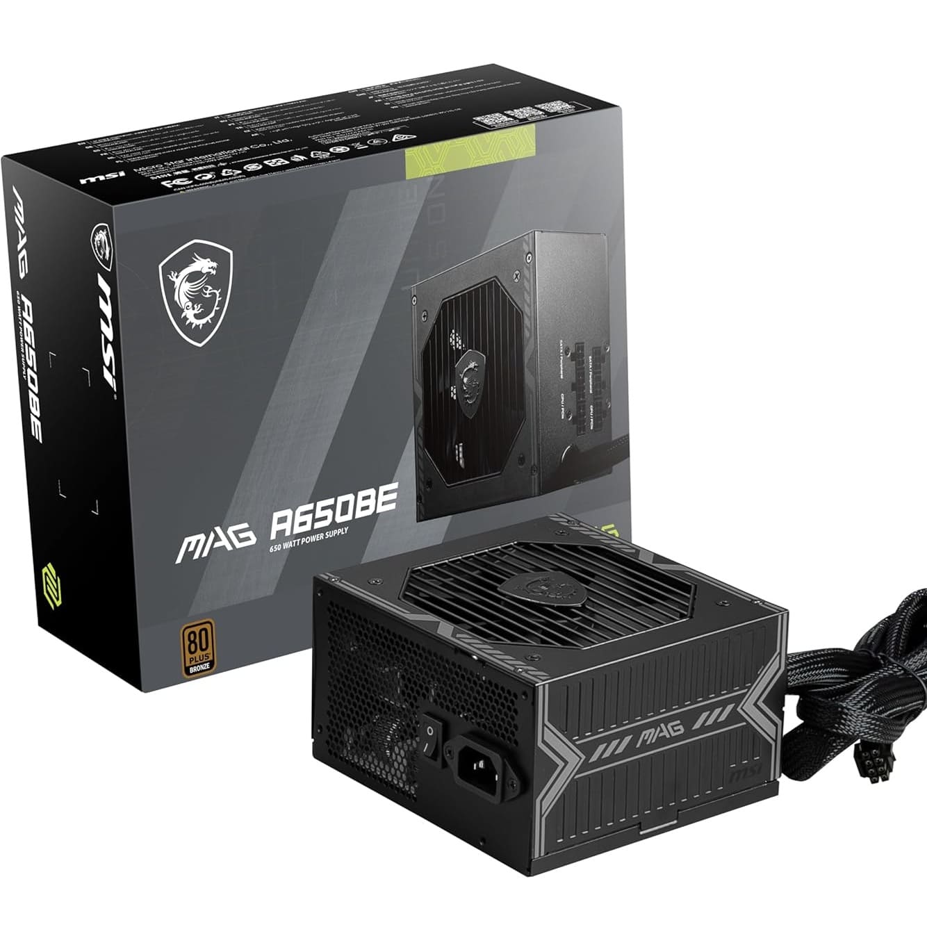 Fuente de Poder MSI MAG A650BE 650W Bronze 80+ Semi-Modular