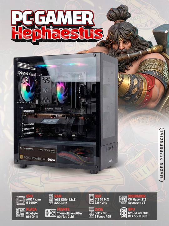 PC Gamer Hephaestus (R5 5600X + RTX 5060 8GB)